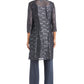 Petite Women's 3 PCE Laced Duster Jacket Shell and Solid Pantsuit