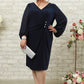 Women's Plus Size Rhinestone-Embellished Button Cocktail Dress