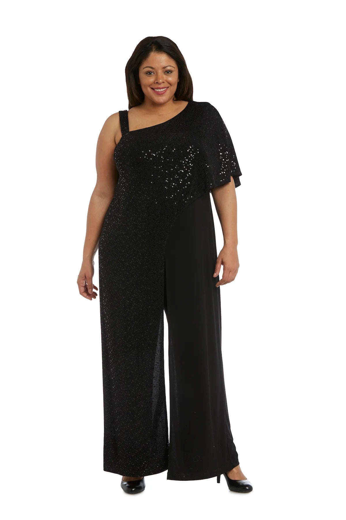 Msk Plus Size Womens Off Shoulder Trimmed Overlay Jumpsuit