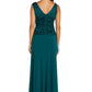 Women's Sleeveless Glitter Knit Chiffon Evening Gown - Mother of the Bride dress