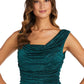 Women's Sleeveless Glitter Knit Chiffon Evening Gown - Mother of the Bride dress