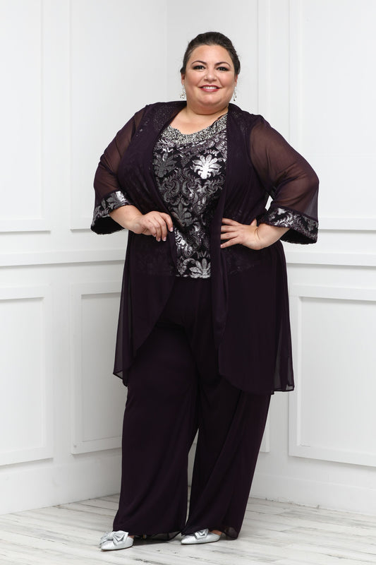 Pearl Detailed Tank Top and Pant Set with Matching Sheer Jacket – R&M  Richards