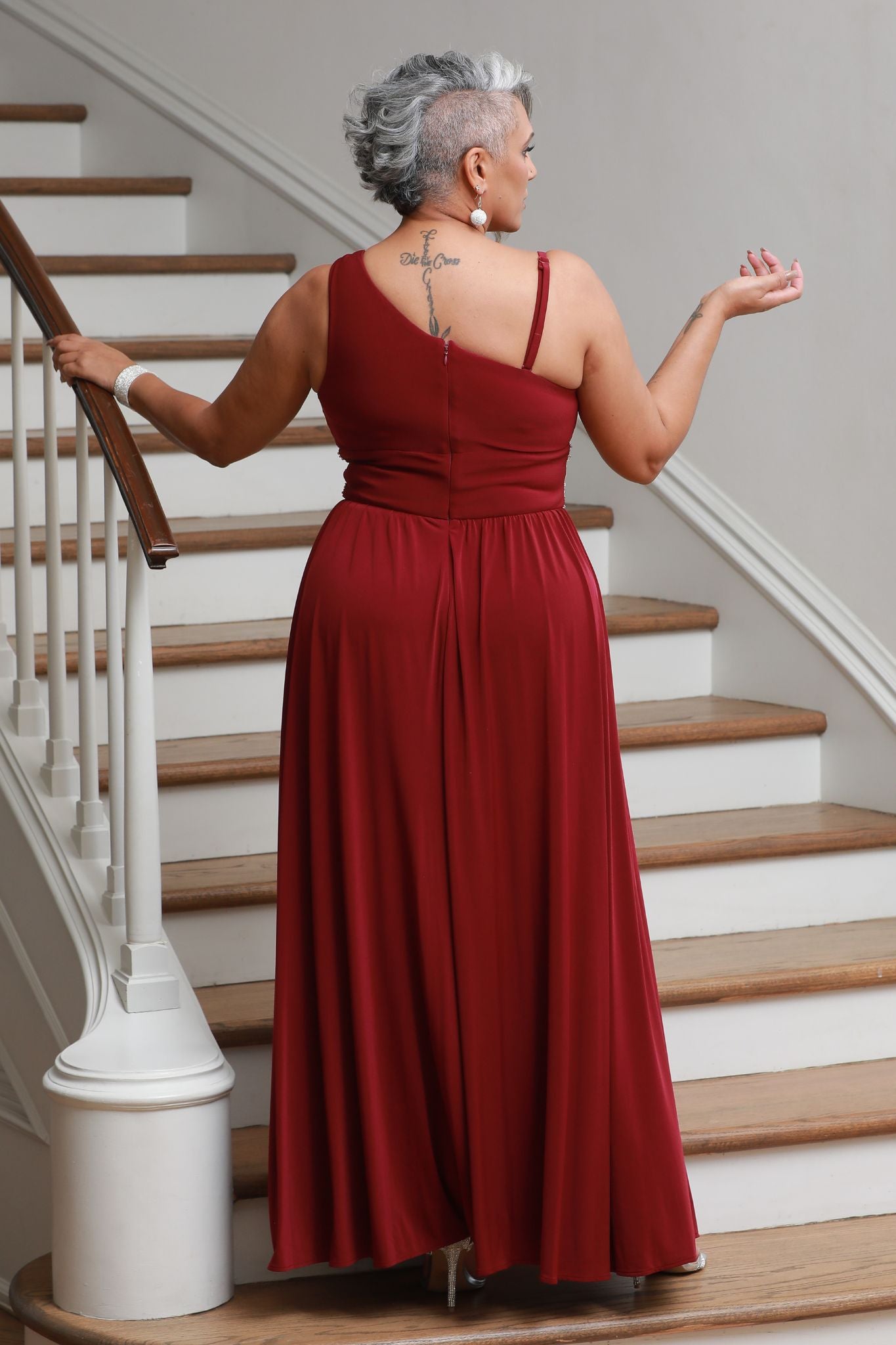 Plus Size One Shoulder Asymmetrical Dress