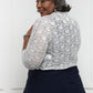 SleekTrends Plus Size Women Elbow Sleeve Sequin Lace Bolero Jacket - Dressy Shrug