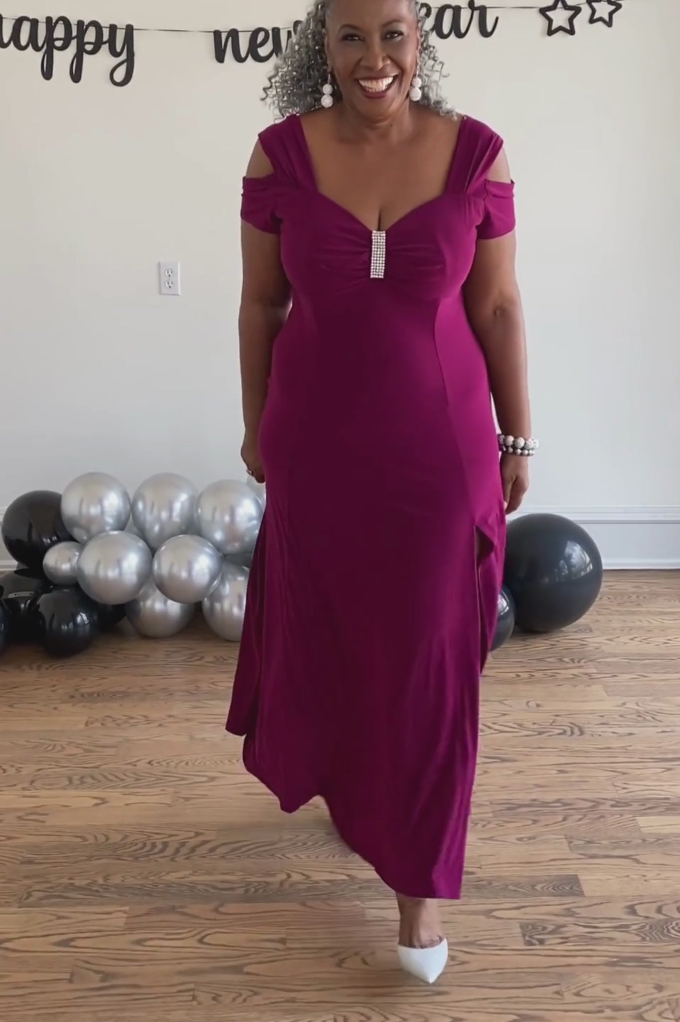 Nightway Metallic Full Skirt Gown - QVC.com