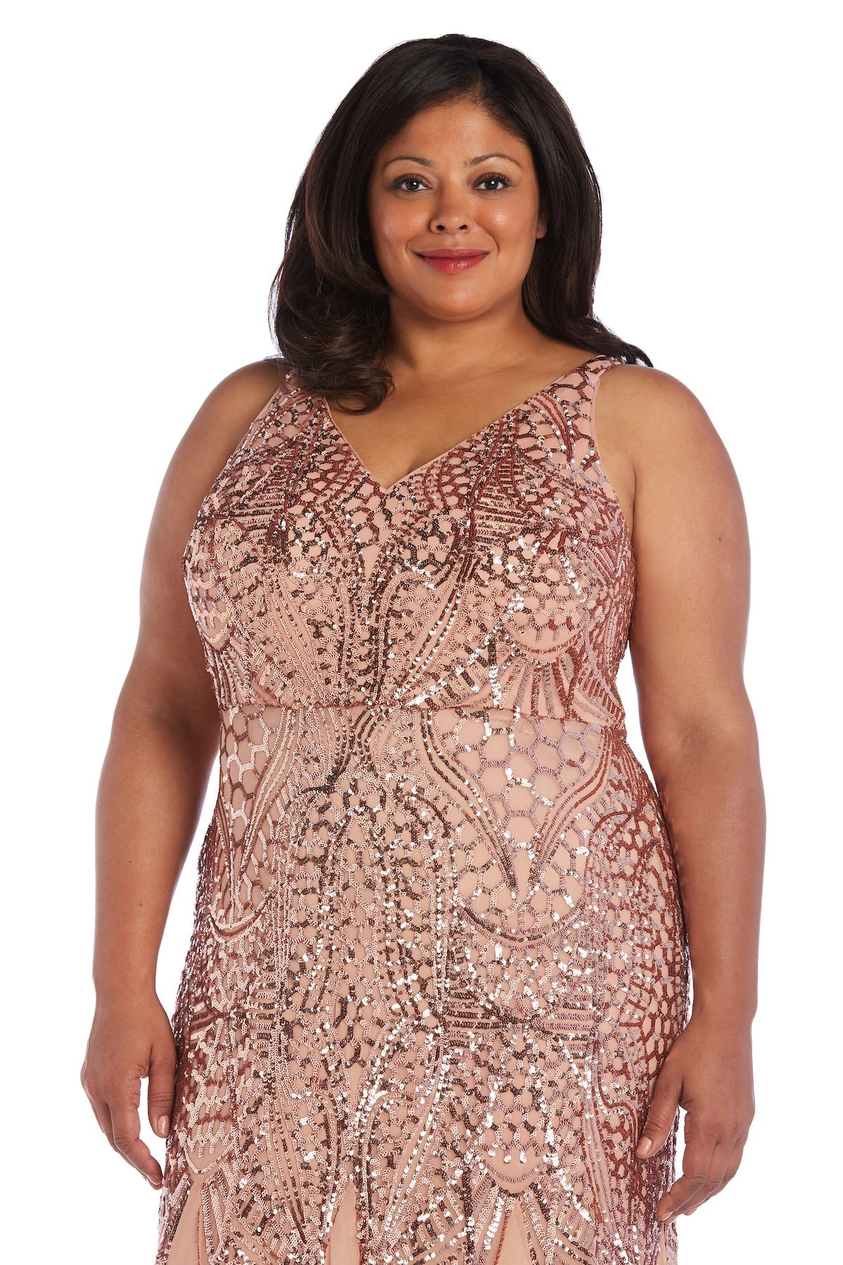 Plus Size Rose Gold Evening Dress