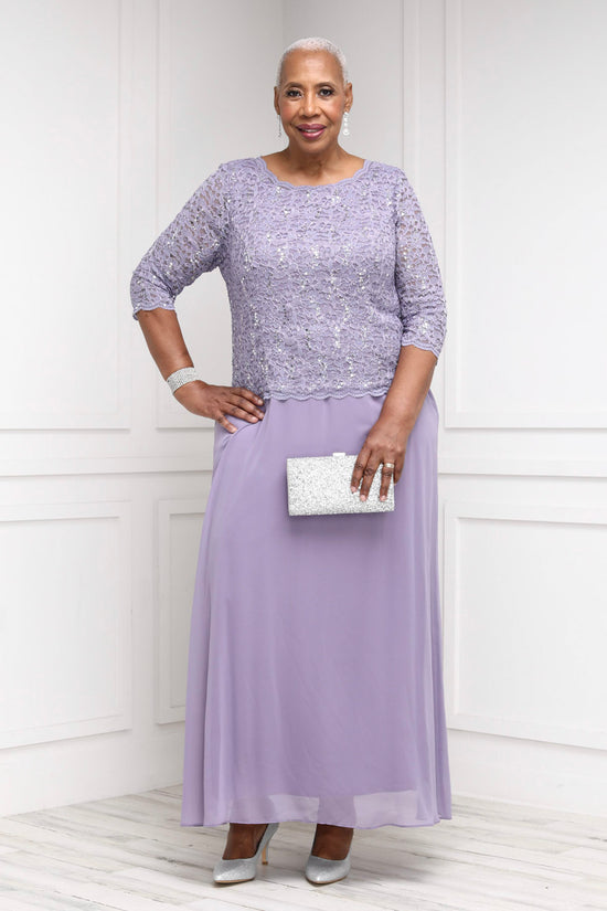 Alex Evenings Women's Plus Size Sequin Lace to Chiffon | SleekTrends