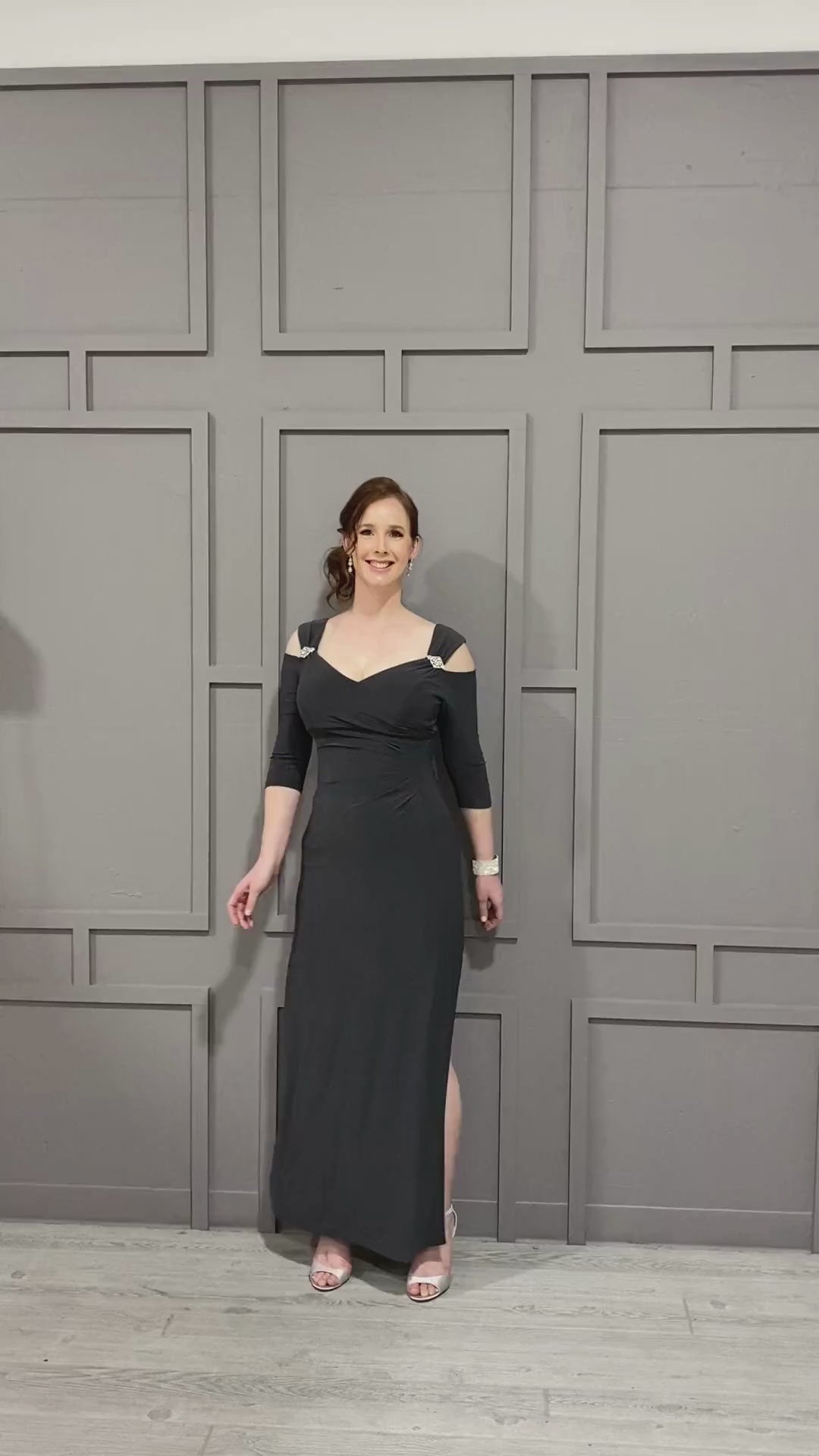 Cold shoulder empire clearance waist dress