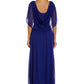 Women's Pleated Skirt Dress with Chiffon Draped Sleeves
