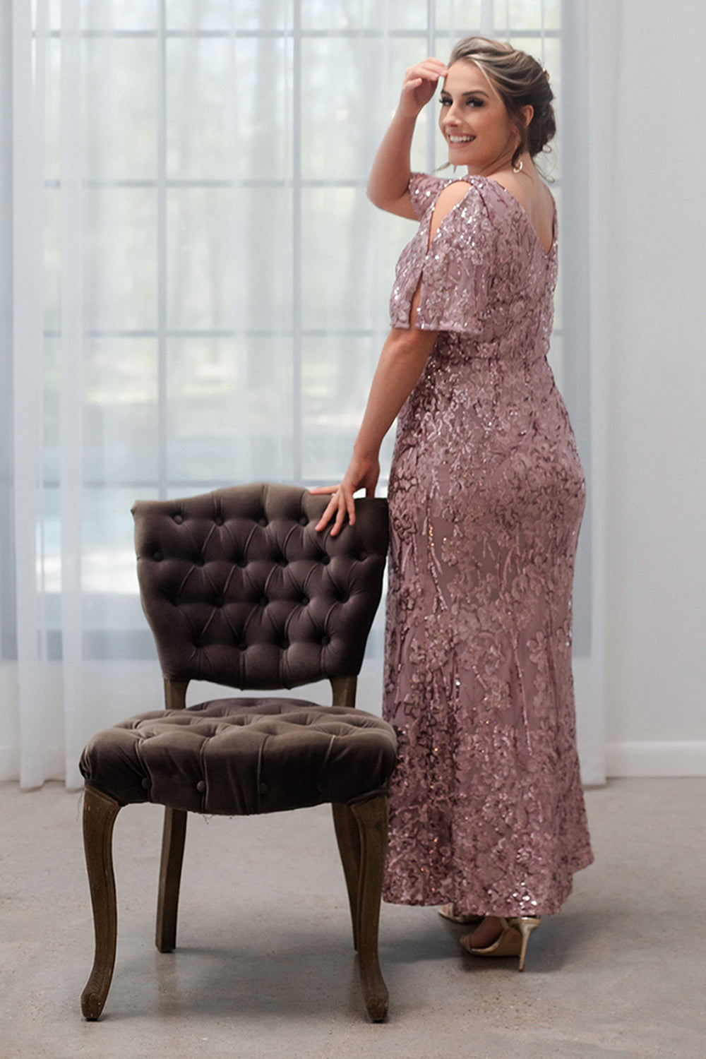 Alex Evenings Plus Size Women's Long Evening Gown with Sequin Lace Bodice |  eBay