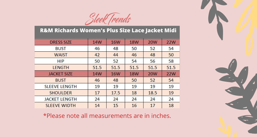 R&M Richards Women's Plus Size Sequin Lace Mother of The Bride Jacket Dress