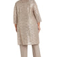 R&M Richards Plus Size Women's 3 Piece Scalloped Sequin Lace Pantsuit