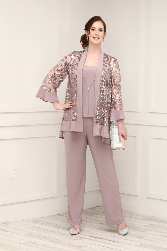 R&M Richards Mother of the Bride Formal Plus Size Pant Suit 7772W 