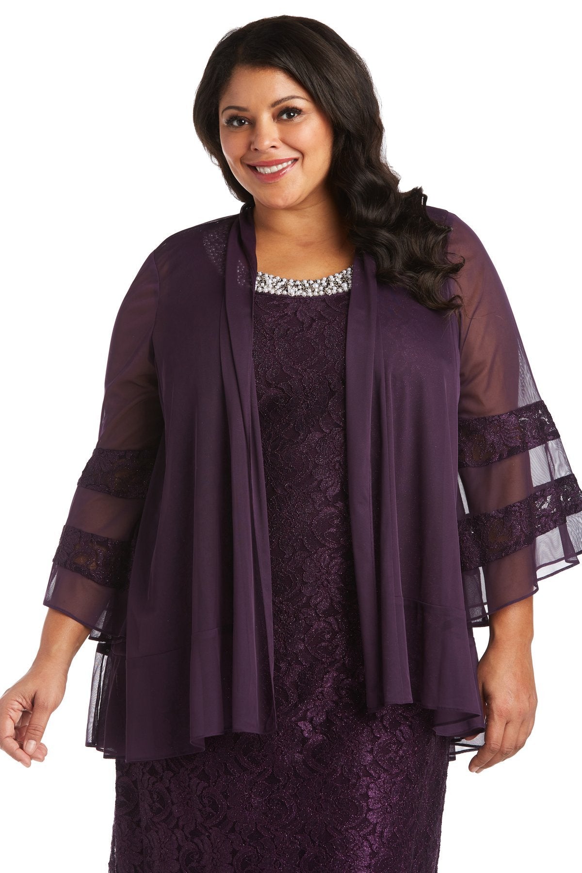 R&M Richards 2 Piece Bell Sleeve Plus Size Mother Of The Bride