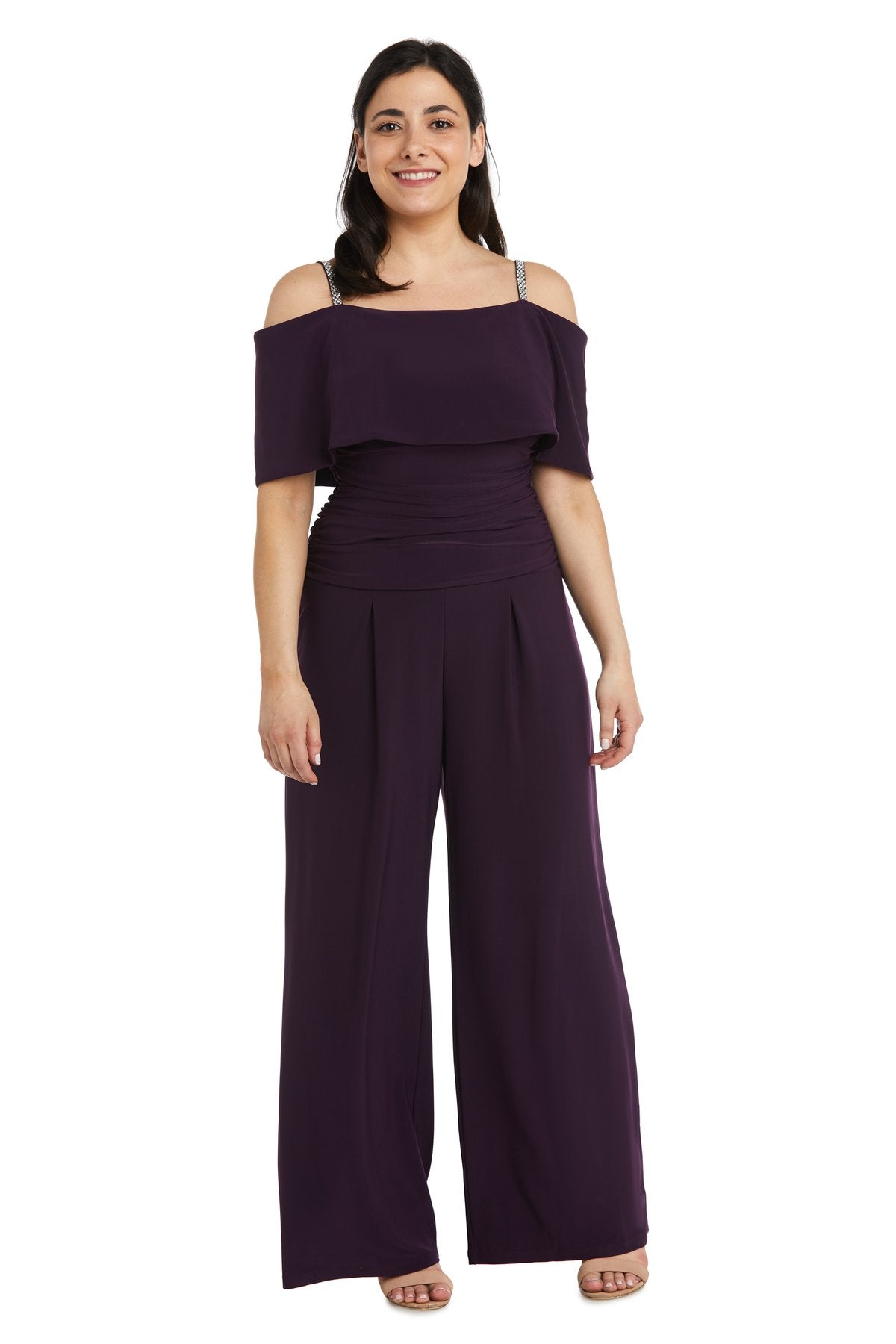 Shop Women's Plus Size Cold Shoulder Ruched Waist Jumpsuit