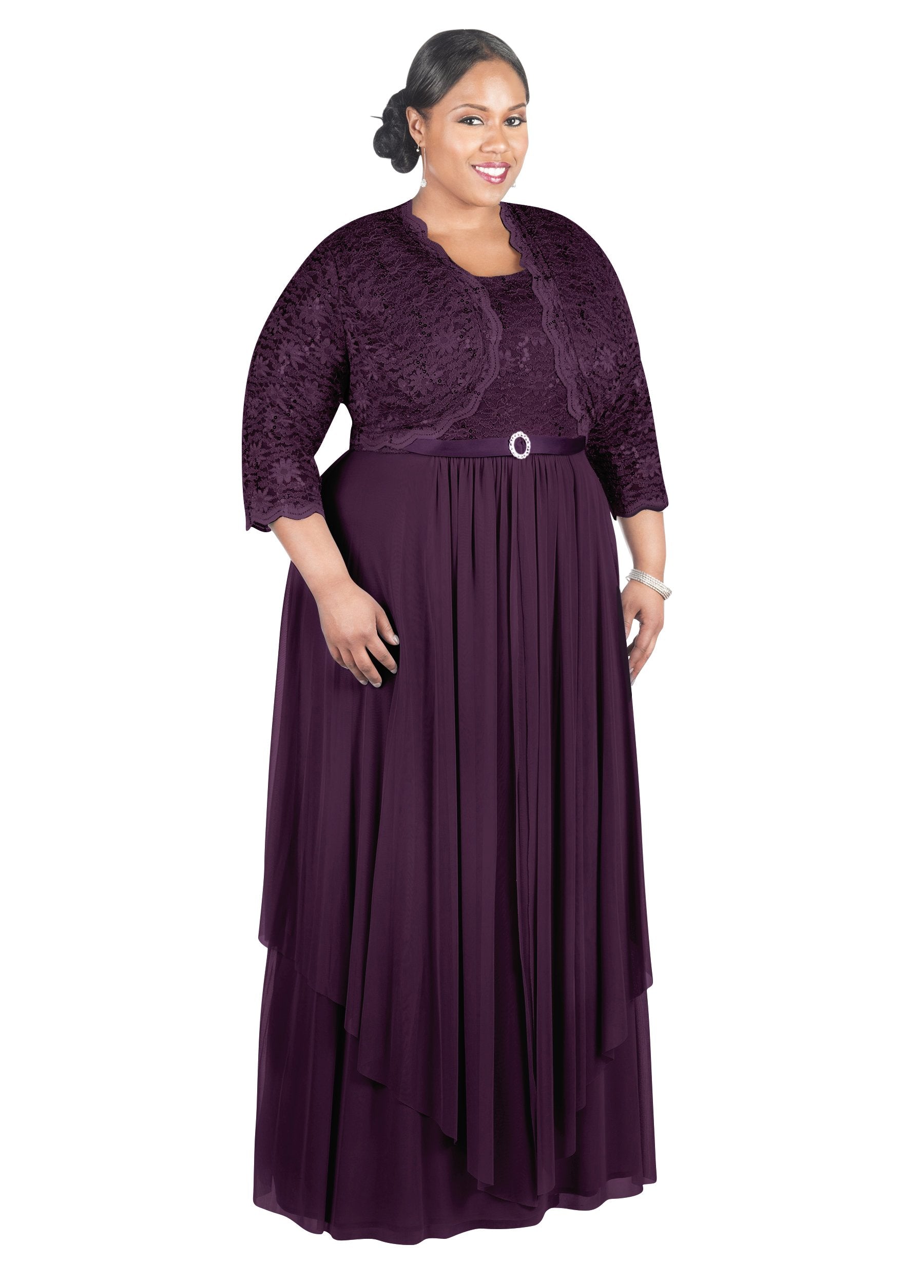  Plus Size Purple Dress