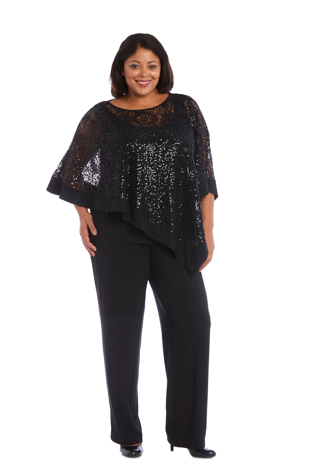 Plus Size Asymmetrical Twist Poncho Pant Set – SleekTrends